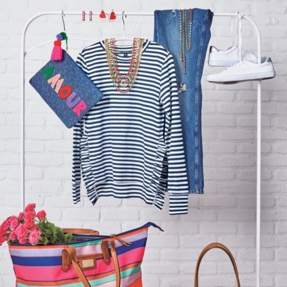 Stella & Dot Ruffle Stripe Pullover - XS/S - Picture 3 of 7